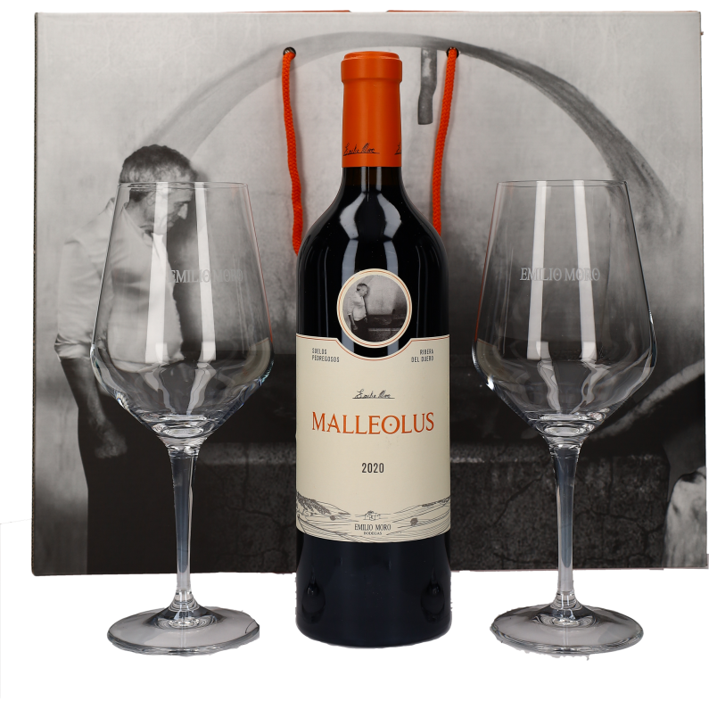 Emilio Moro Malleolus giftbox met 2 glazen