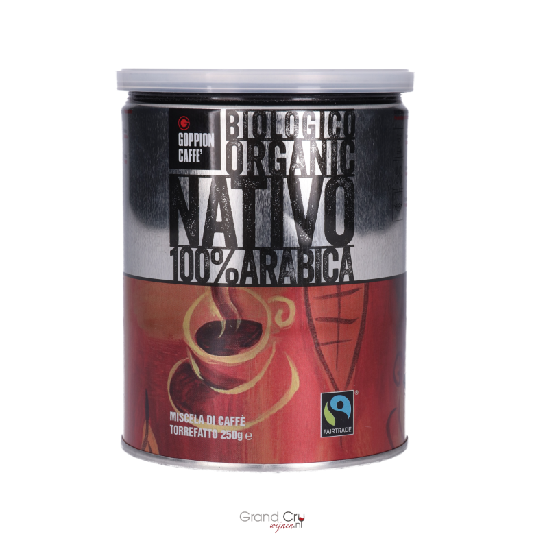 Goppion Caffè Nativo koffie blik 250 gram bonen