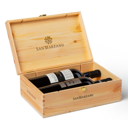Luxe houten scharnier kist 2 vaks San Marzano