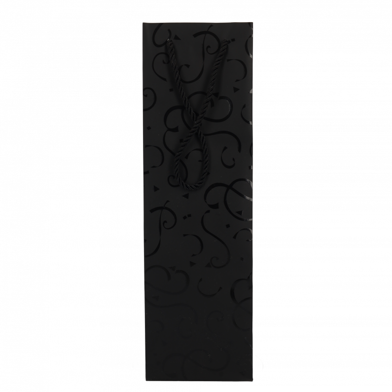 Wijnflestas Zwart met draagkoord