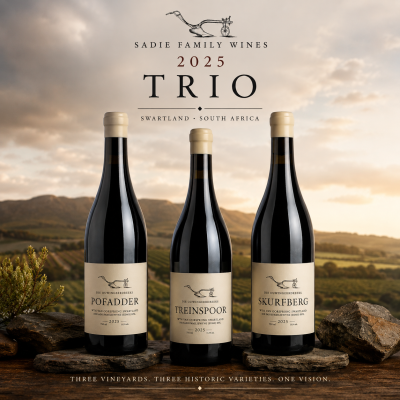 2025 Sadie Family Trio Skurfberg (Treinspoor, Pofader en Skurfberg)
