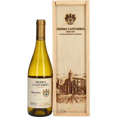 Cadeaupakket Sierra Cantabria Organza rioja Blanco in Luxe Schuifkist
