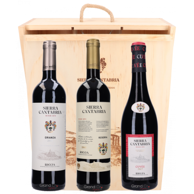 Cadeaupakket Sierra Cantabria Reserva, Cuvee en Garnacha in Schuifkist