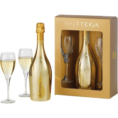 Bottega Glamour Gold GiftBox met 2 glazen